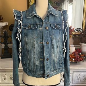 Jean Jacket with Ruffles (Denim)